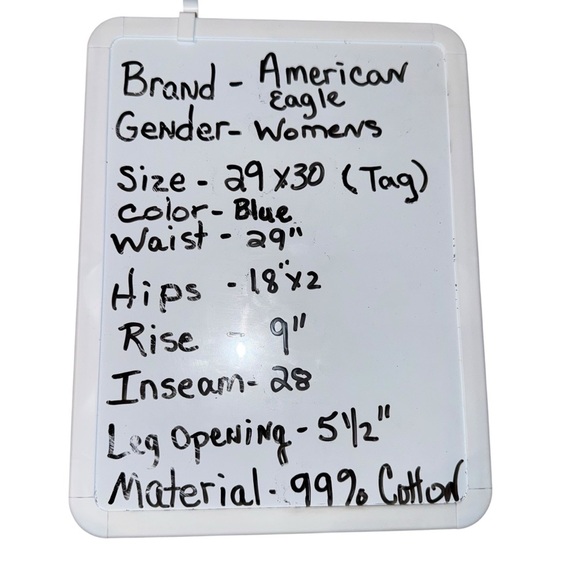 American Eagle Women’s Jeans SZ 29/28 Wed Blue Fading Vintage Skinny Whiskering - Picture 6 of 6